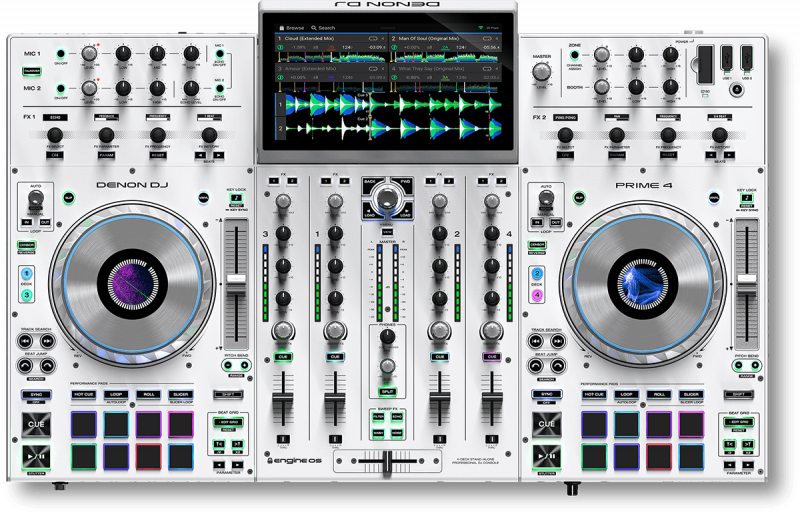 Denon DJ PRIME4-WHITE 4 voies autonome avec écran tactile 10 blanc - Image principale