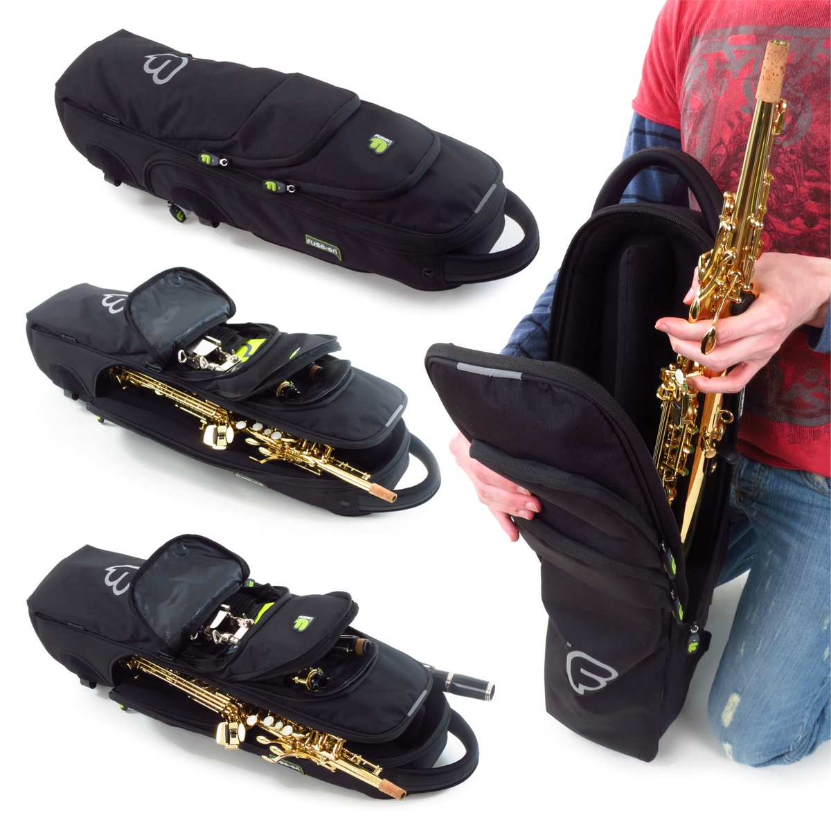 SM SunniMix Étui pour clarinette pour saxophone avec poignée en tissu Oxford imperméable avec poche extérieure pour flûte sac de rangement pour clarinette