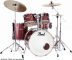 Pearl Drums Export Rock 22'' - 5 fûts - Black Cherry Glitter / Pack Sabian SBR 3 cymbales - Image n°2