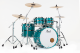 Pearl Drums Rock 22 4 fûts - Optimount Custom Aqua Turquoise Stripe - Image n°2