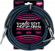 Ernie Ball 6060 Jack/jack coudé 7,62m noir et bleu Gaine Tissée