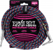 Ernie Ball 6063 Jack/jack coudé 7,62m 4 couleurs Gaine Tissée