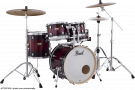Pearl Drums Batterie Decade Fusion 20 -5 fûts - Gloss Deep Red Burst